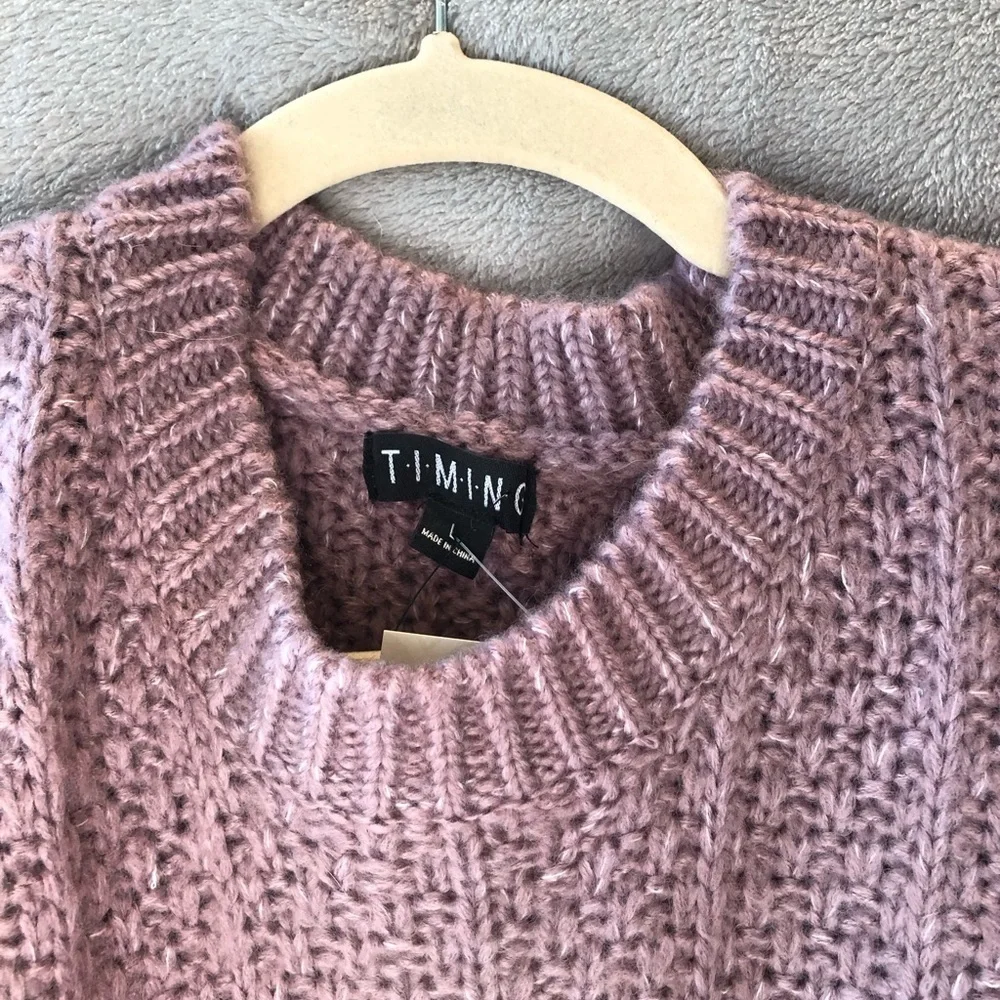 NWT Timing Super Soft Mauve Crew Neck Sweater large